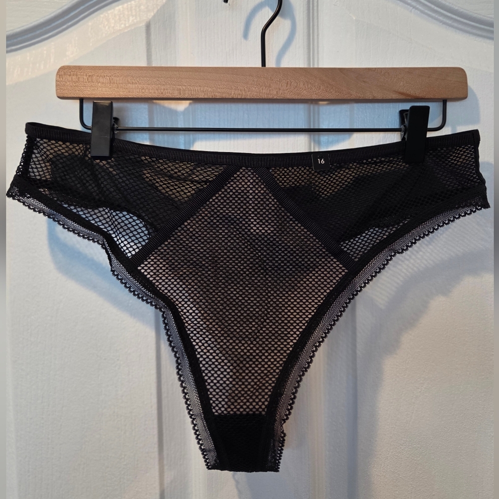 City Chic Black Mesh Panties